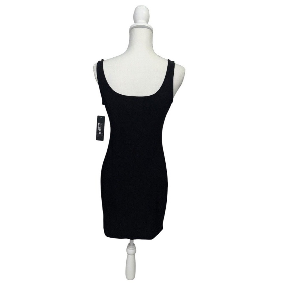 NWT VTG Bebe S Black Rhinestone Bow‎ Mini Dress USA Made Bodycon Party Y2K Bling - Picture 4 of 8